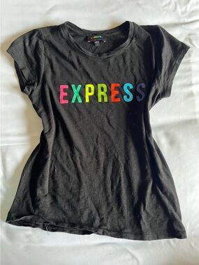Express Rainbow Graphic Logo Tee